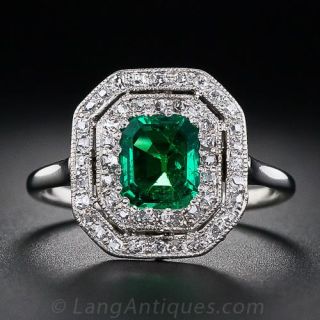 Antique Emerald and Diamond Ring