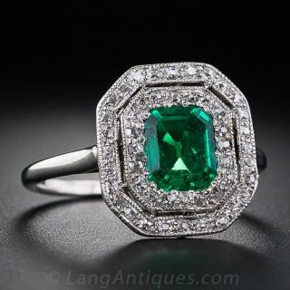 Antique Emerald and Diamond Ring