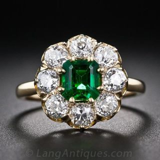 Antique Emerald and Diamond Ring