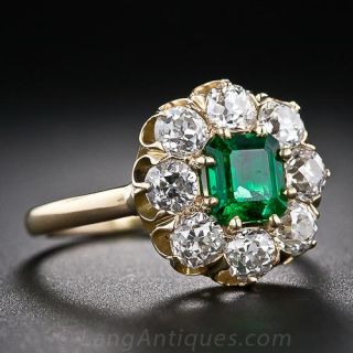 Antique Emerald and Diamond Ring