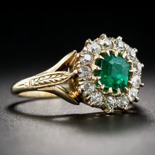 Antique Emerald and Diamond Ring