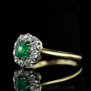 Antique Emerald and Diamond Ring