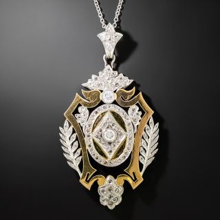 Antique Empire-Style Diamond Lavalière Locket Necklace - 2