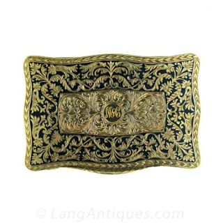Antique Enamel and 18 Karat Gold Box Main View