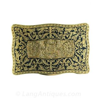 Antique Enamel and 18 Karat Gold Box