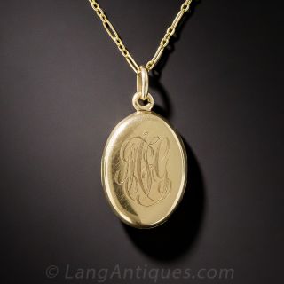 Antique Enamel and Seed Pearl Locket c.1900