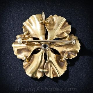 Antique Enameled Flower Pin