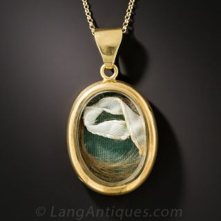 Antique Enameled Portrait Pendant Locket