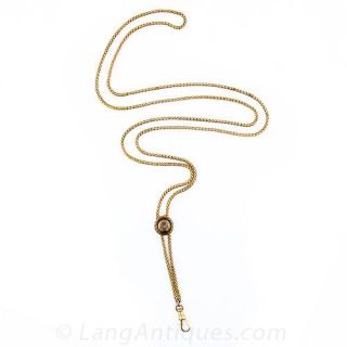 Antique  Enameled Slide Necklace