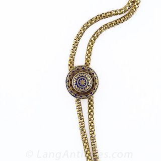 Antique  Enameled Slide Necklace