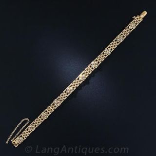 Antique English 15 ct Gold and Pearl Bracelet