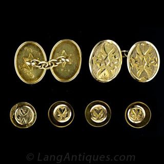 Antique English Cufflink and Stud Set