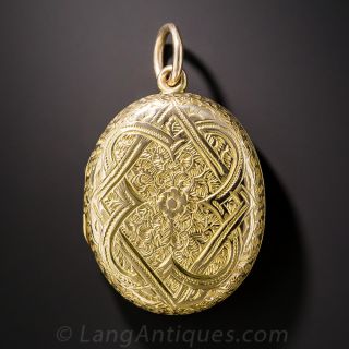Antique English Oval Puffed Locket