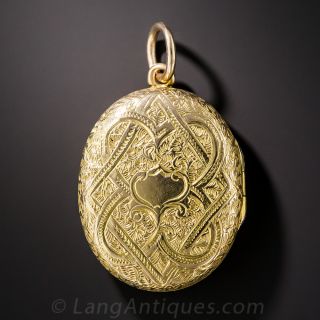 Antique English Oval Puffed Locket