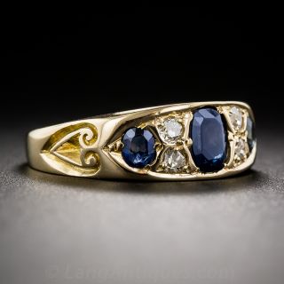 Antique English Sapphire and Diamond Ring