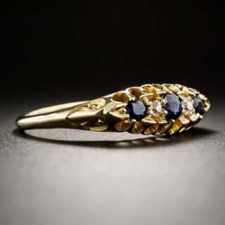 Antique English Sapphire and Diamond Ring