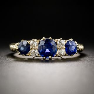 Antique English Sapphire and Diamond Ring - 2
