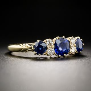 Antique English Sapphire and Diamond Ring