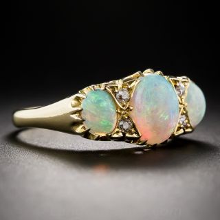 Antique English Three-Stone Opal Ring