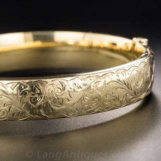 Antique Engraved Bangle Bracelet