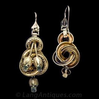 Antique Etruscan Revival Victorian Earrings