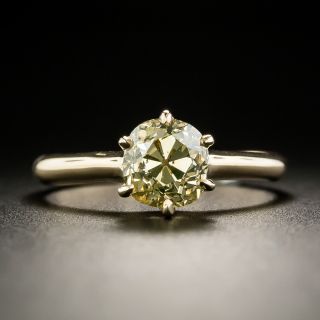 Antique Fancy Color 1.51 Carat Cushion-Cut Diamond Solitaire Engagement Ring - GIA - 1