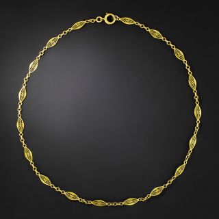 Antique Fancy Link Choker Chain - 2