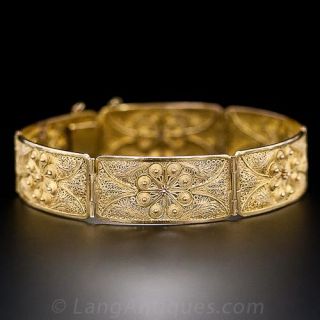 Antique Filigree Plaque Bracelet