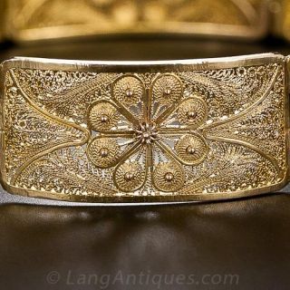 Antique Filigree Plaque Bracelet