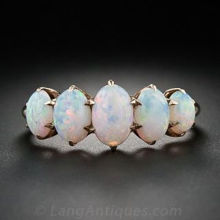Antique Five-Stone Opal  Ring
