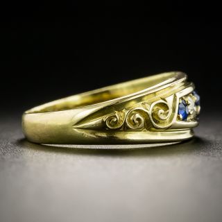 Antique Five Stone Sapphire and Diamond Band