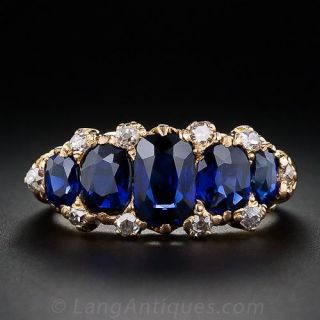 Antique Five-Stone Sapphire Ring