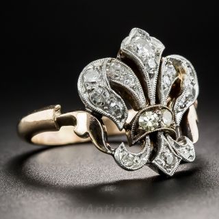 Antique Fleur-De-Lys Diamond Ring