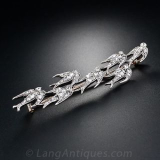 Antique Flock of Birds Brooch