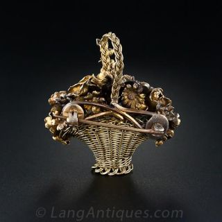 Antique Flower Basket Pin and Pendant