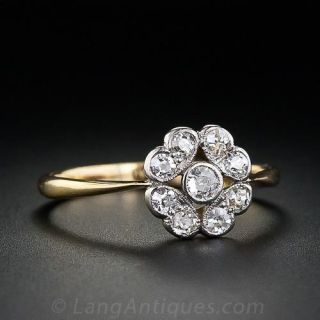 Antique Flower Shaped Cluster Diamond Ring