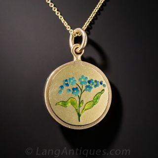 Antique Forget-Me-Not Pendant Locket