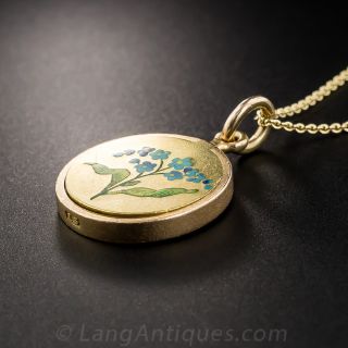 Antique Forget-Me-Not Pendant Locket