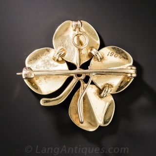 Antique Four Leaf Clover Pendant/Brooch by Krementz