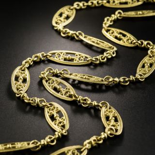 Antique French 25 1/2 Inch Fancy Link Chain  - 2