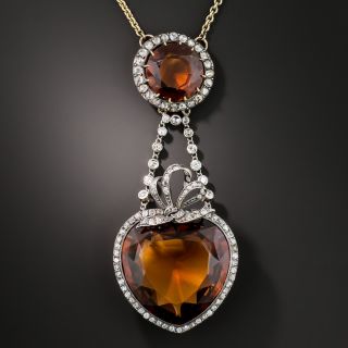Antique French Citrine and Diamond Necklace - 3