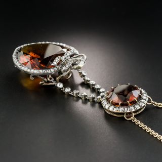 Antique French Citrine and Diamond Necklace