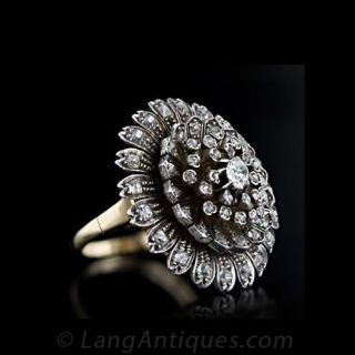 Antique French Diamond Cluster Ring/Brooch/Pendant