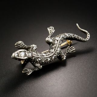 Antique French Diamond Salamander Pin - 3