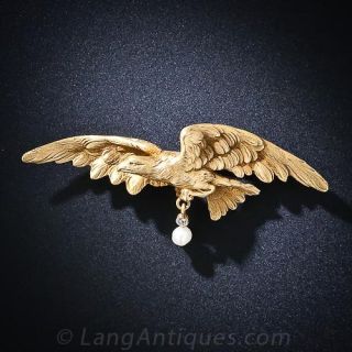 Antique French Eagle Brooch 