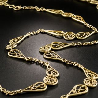 Antique French Fancy Link Chain Necklace - 2