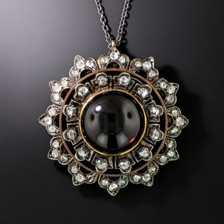 Antique French Garnet Circle Pendant - 2