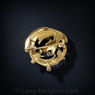 Antique French Griffin Motif Watch Pin