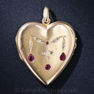 Antique French Heart Locket 