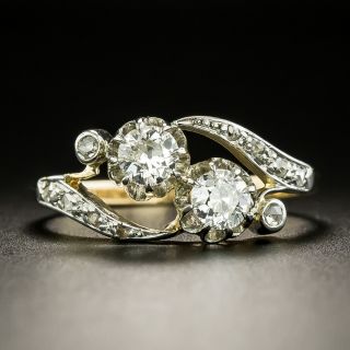 Antique French Moi et Toi Diamond Bypass Ring - 2